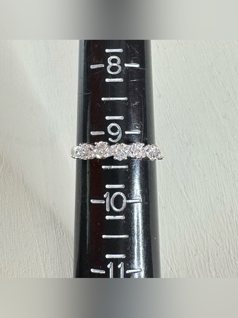 Shared Prong Five Stone Anniversary Band - Size 9